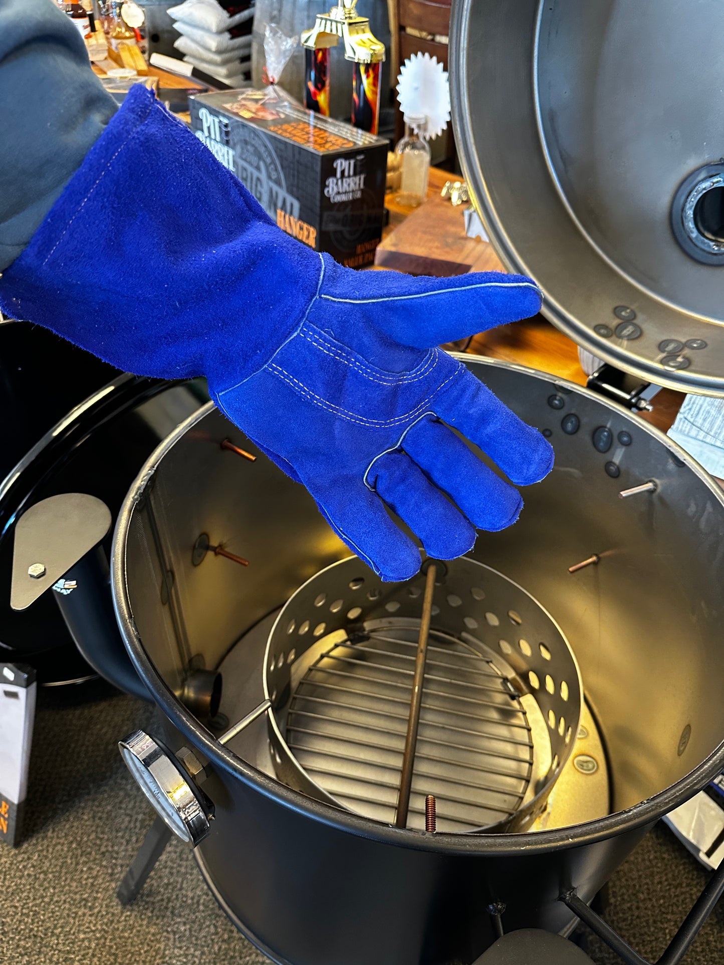 Leather Gloves - Blue