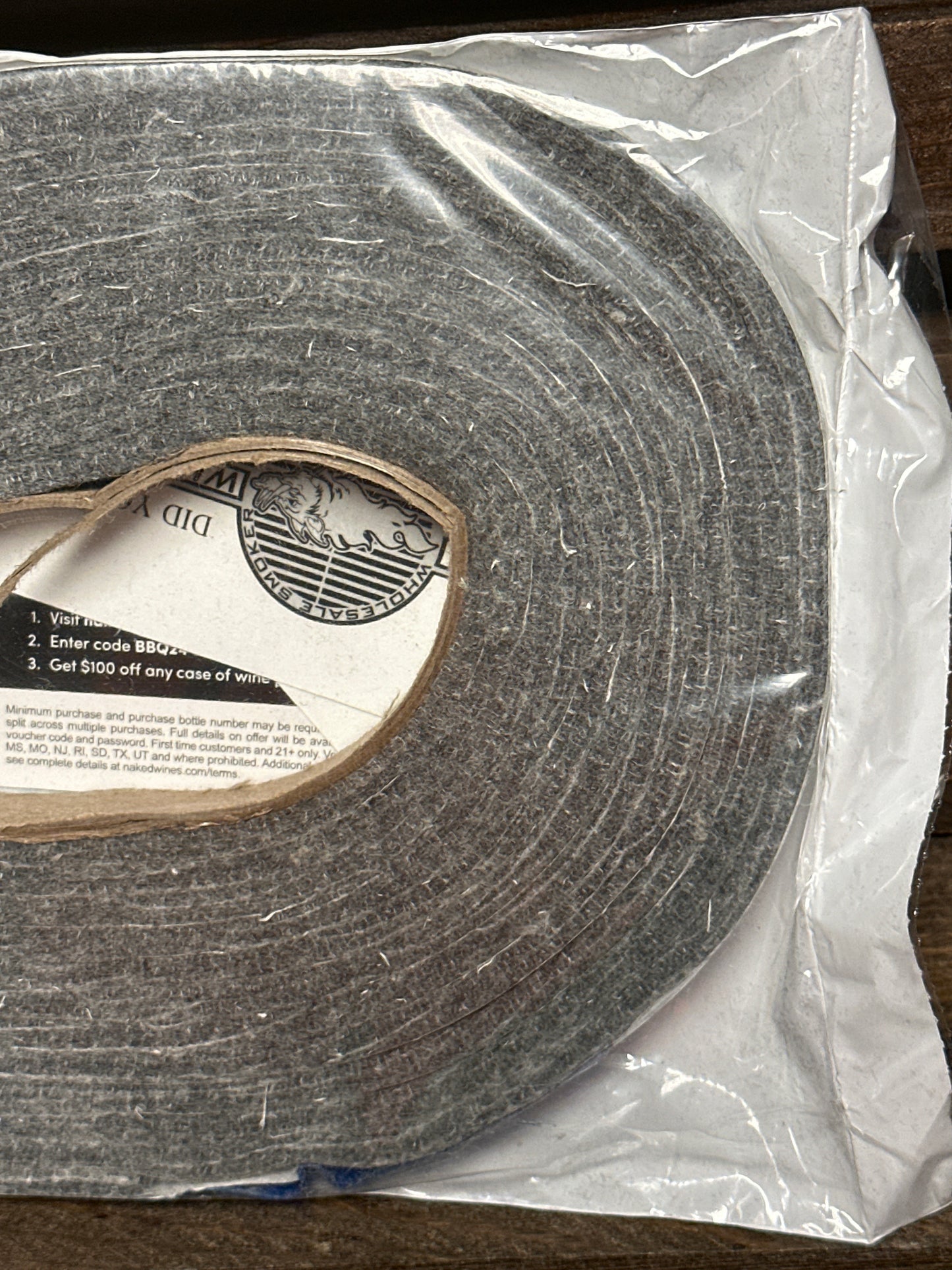 1/2 x 1/8 BBQ Smoker Gasket (Self Stick)