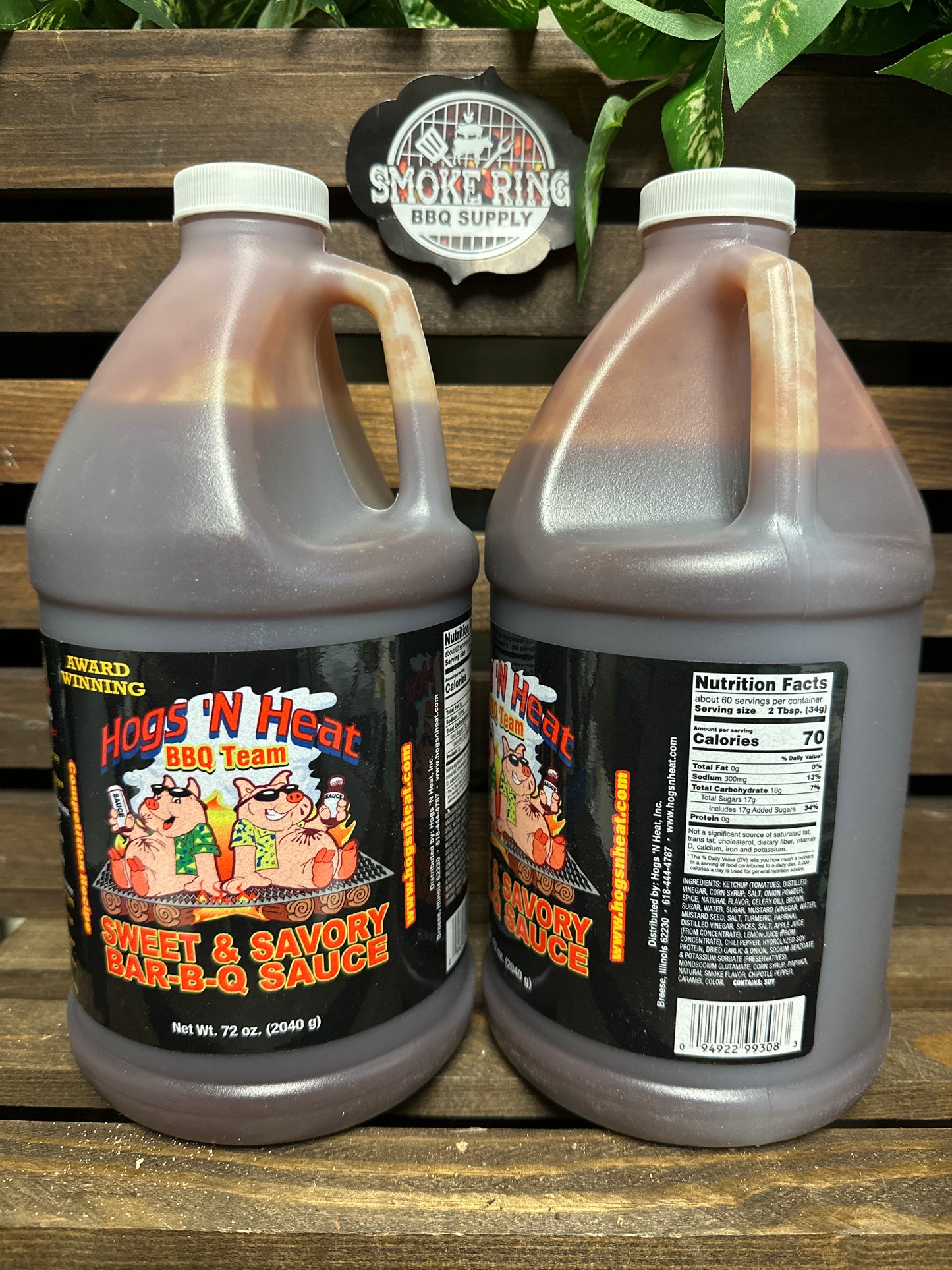 Hogs 'N Heat Sweet & Savory BBQ Sauce - 1/2 Gallon