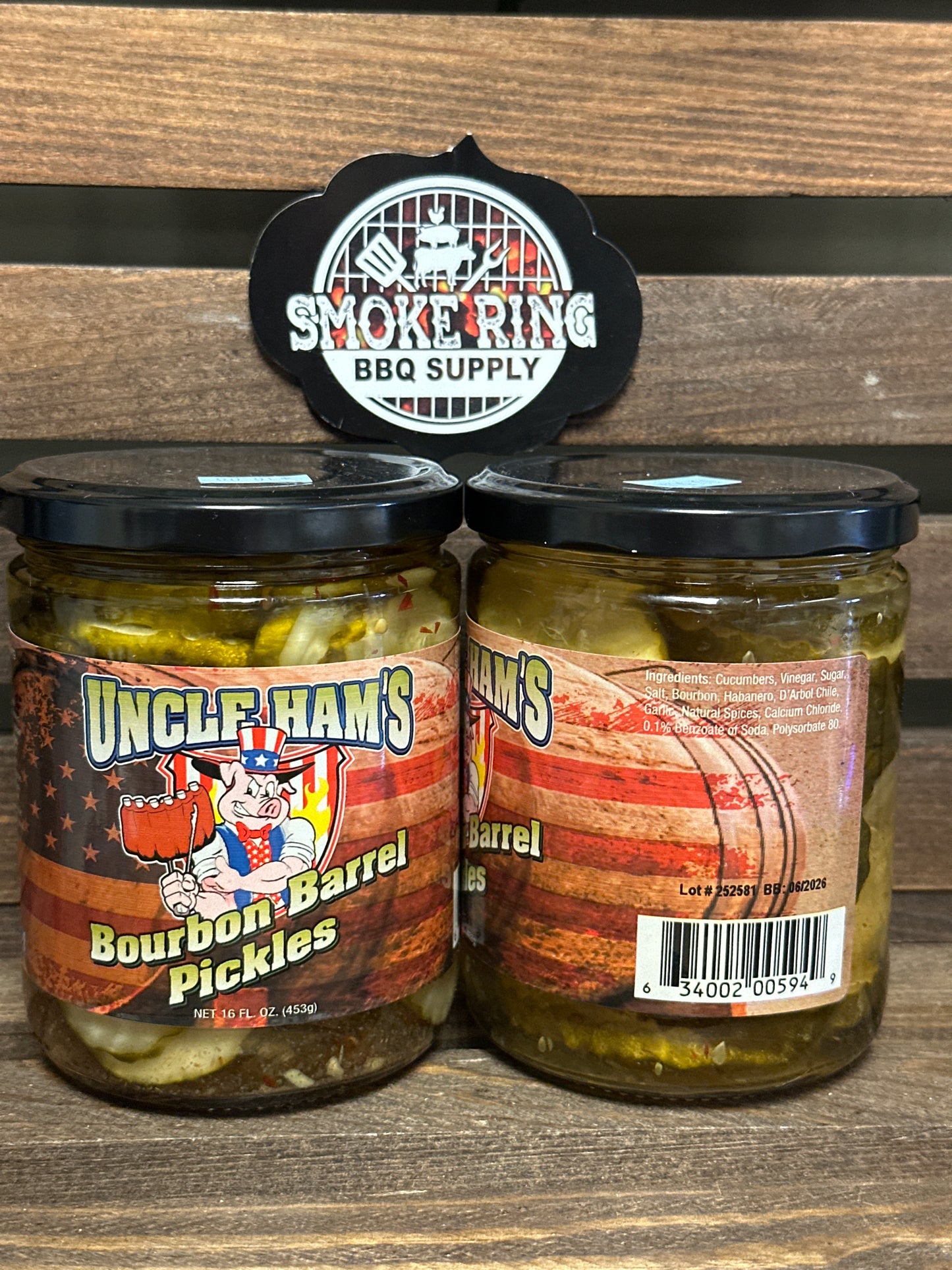 Uncle Ham's BBQ Bourbon Barrel Pickles