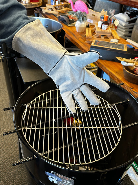 Leather Gloves - Gray