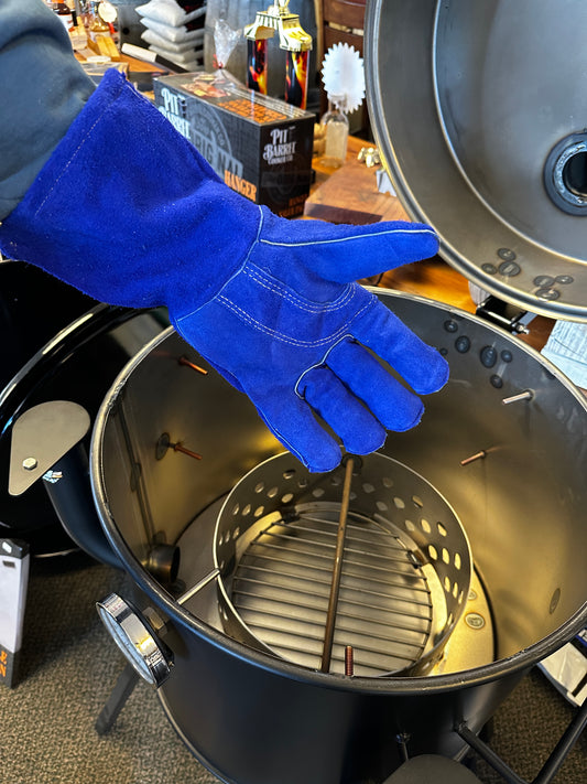 Leather Gloves - Blue