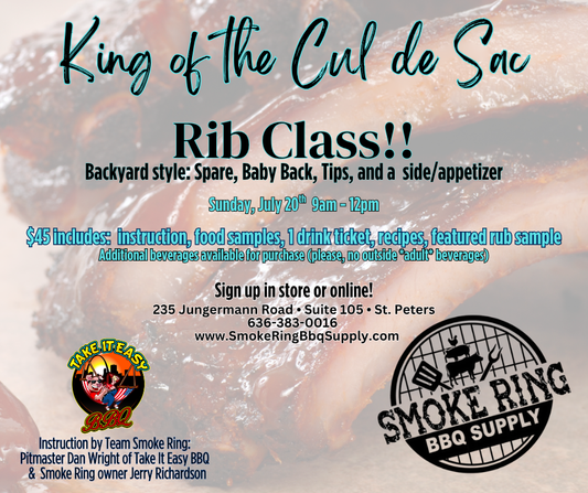 Rib Class - 9AM-12PM Sunday MORNING July 20