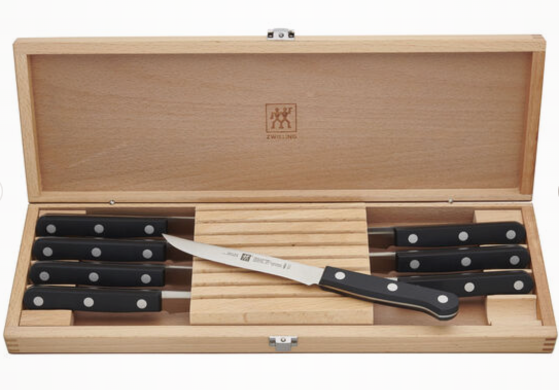 Zwilling 8-pc, Steak Knife Set with Wood Case